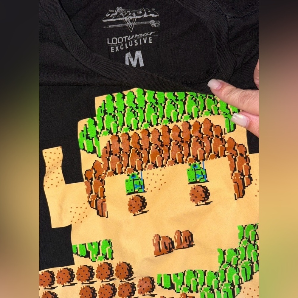 Legend of Zelda Retro Map Graphic Tee Black Size M (Nintendo Gaming Shirt) - Picture 5 of 6